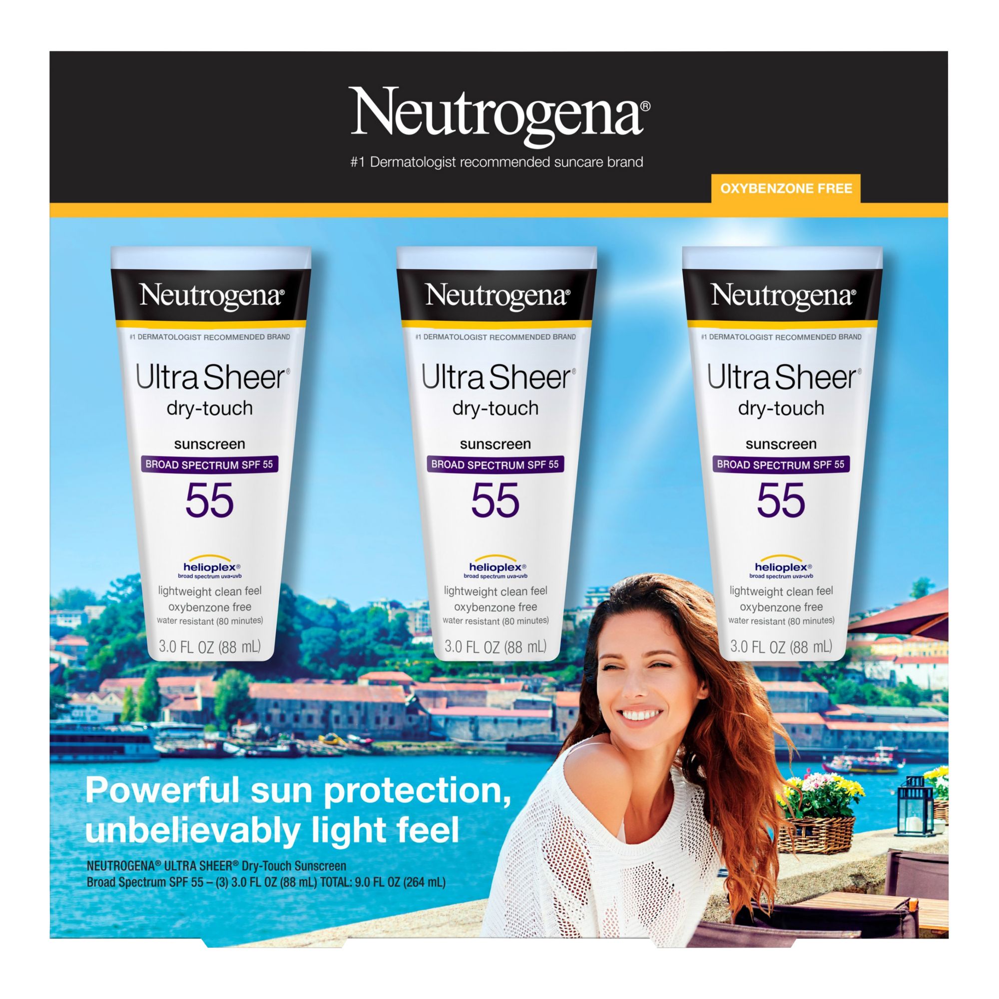 Neutrogena Ultra Sheer Dry-Touch Sunscreen Lotion, 3 ct.