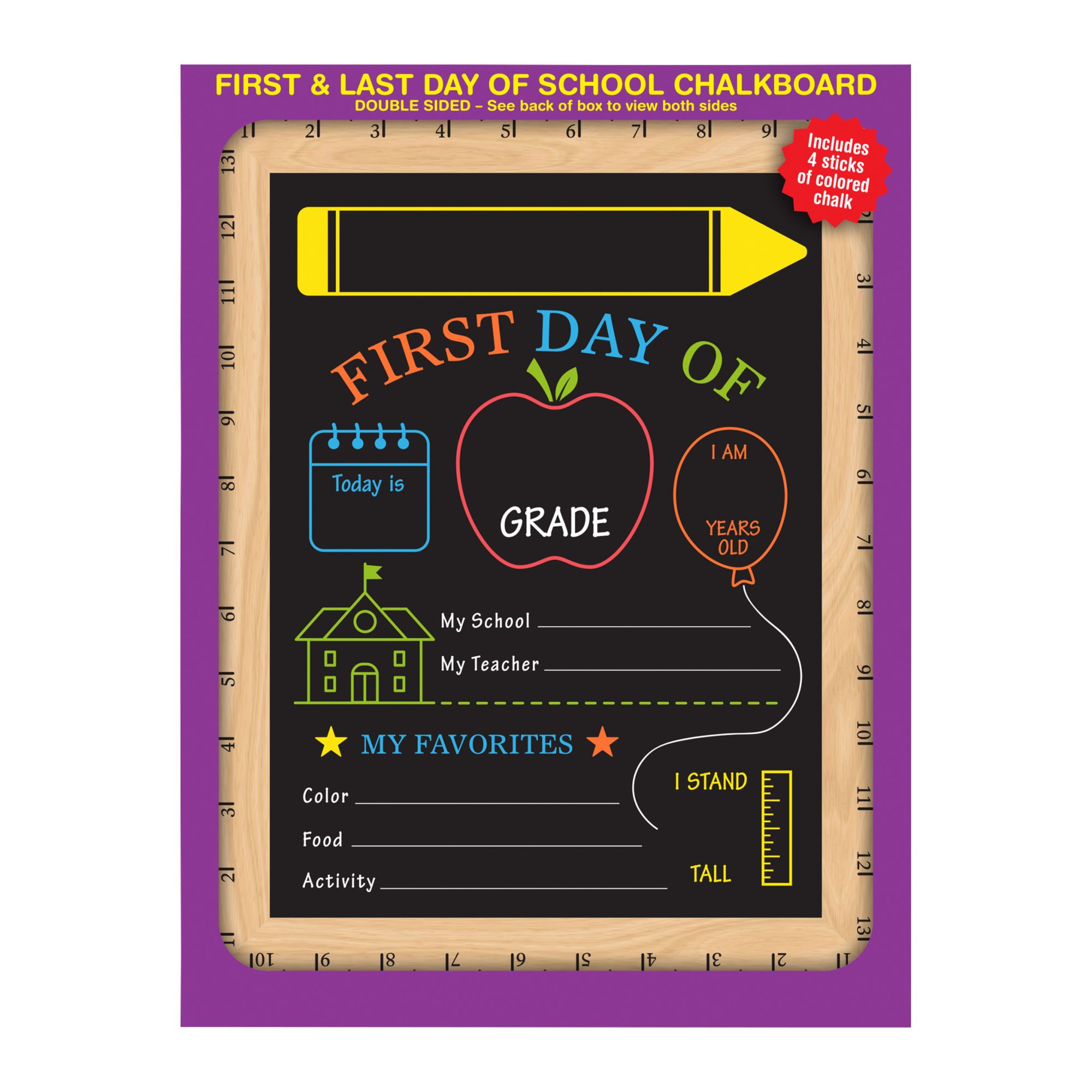 First Day and Last Day of School Sign - 2 Sided Chalkboard Sign - JennyGems