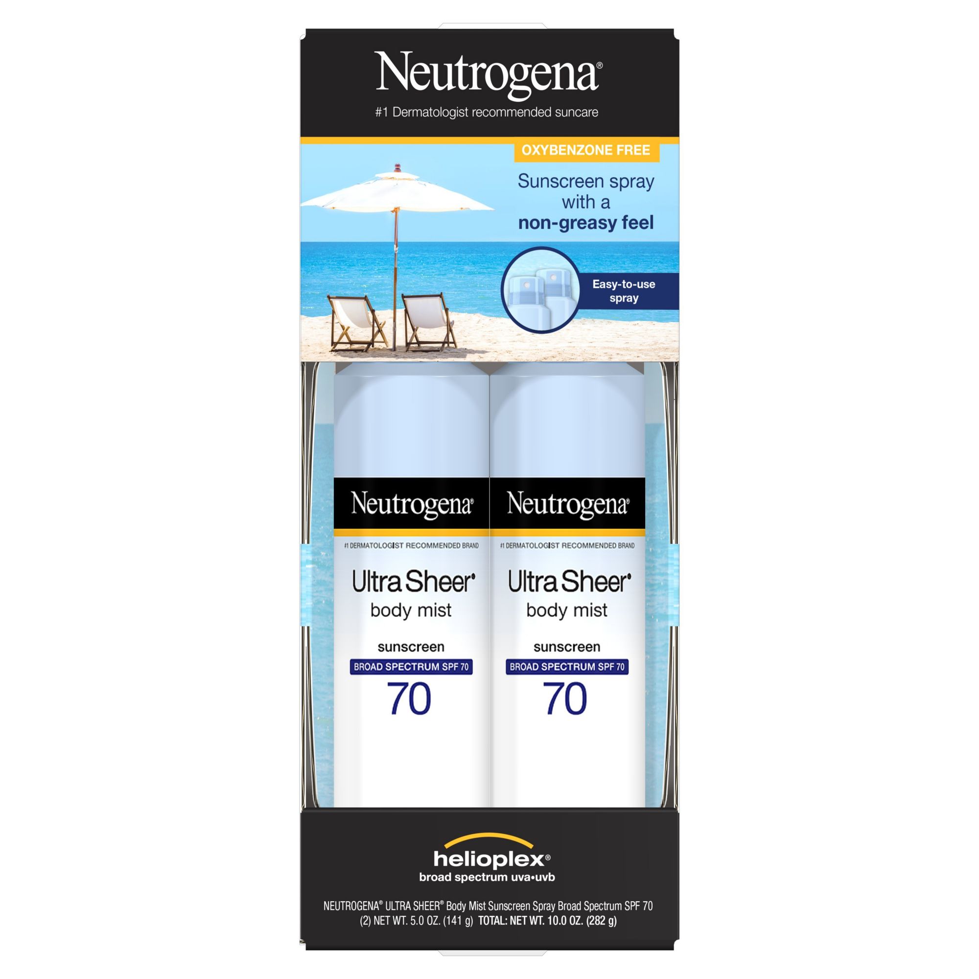 Neutrogena Ultra Sheer Body Mist Sunscreen, 2 ct.