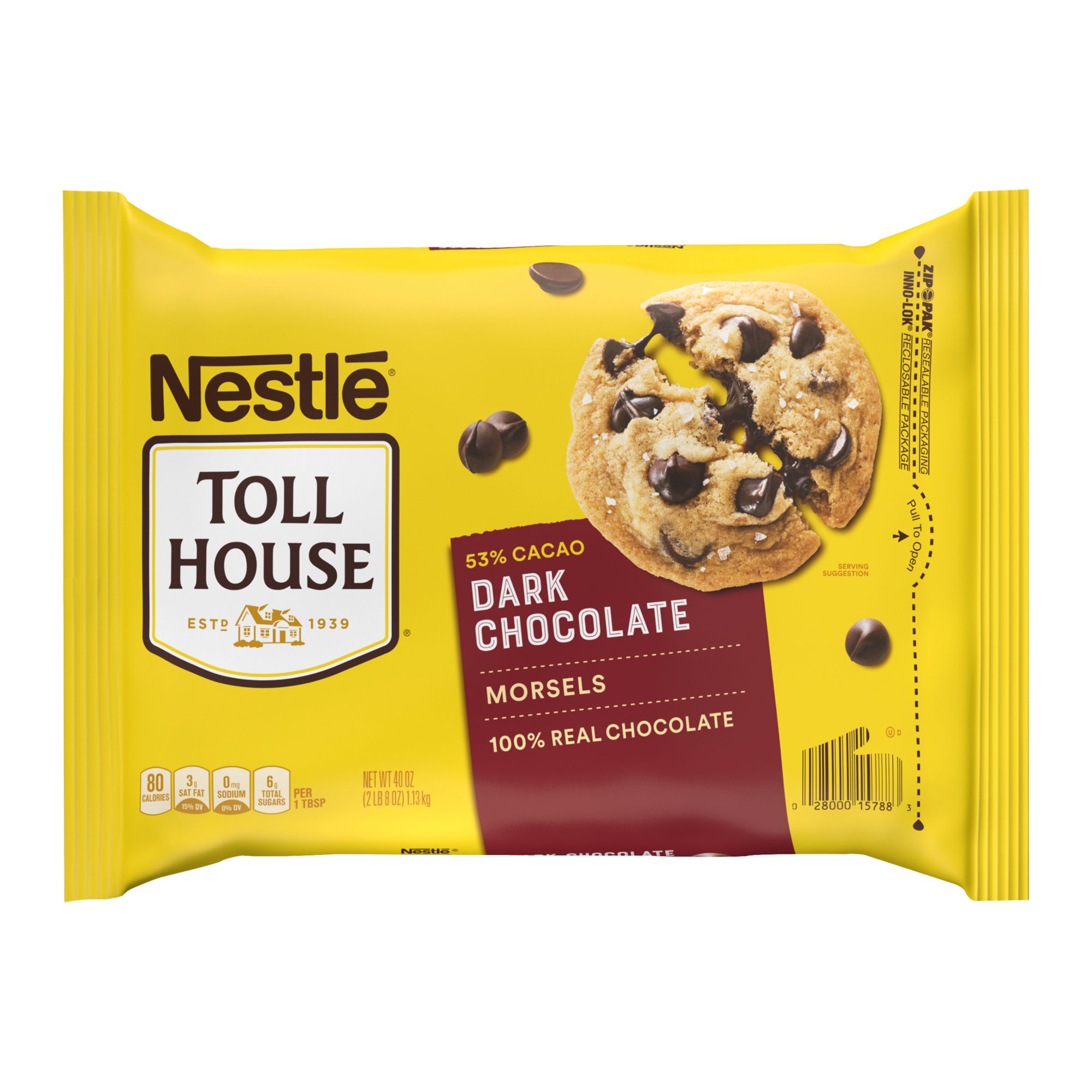 Nestle Toll House Dark Chocolate Morsels, 40 oz.