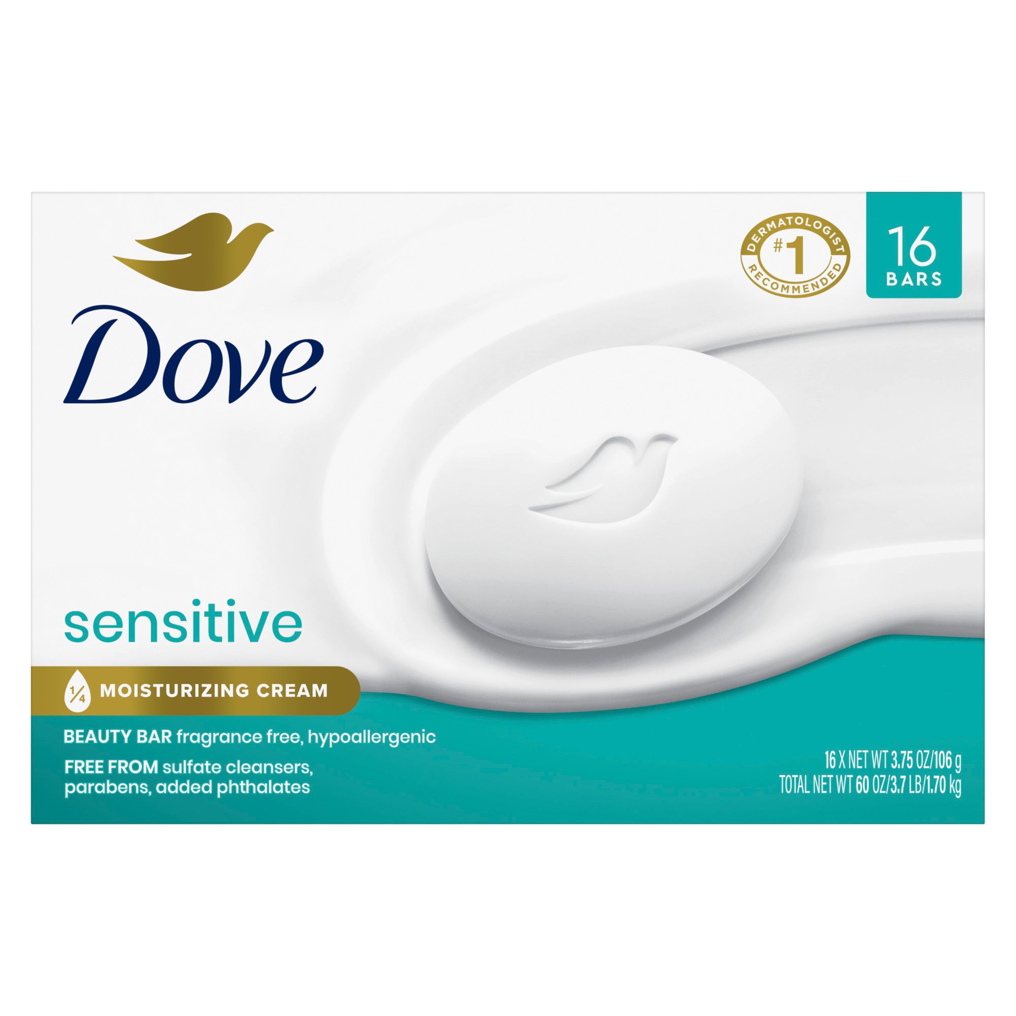 Dove  Beauty Bar Sensitive Skin, 16 ct