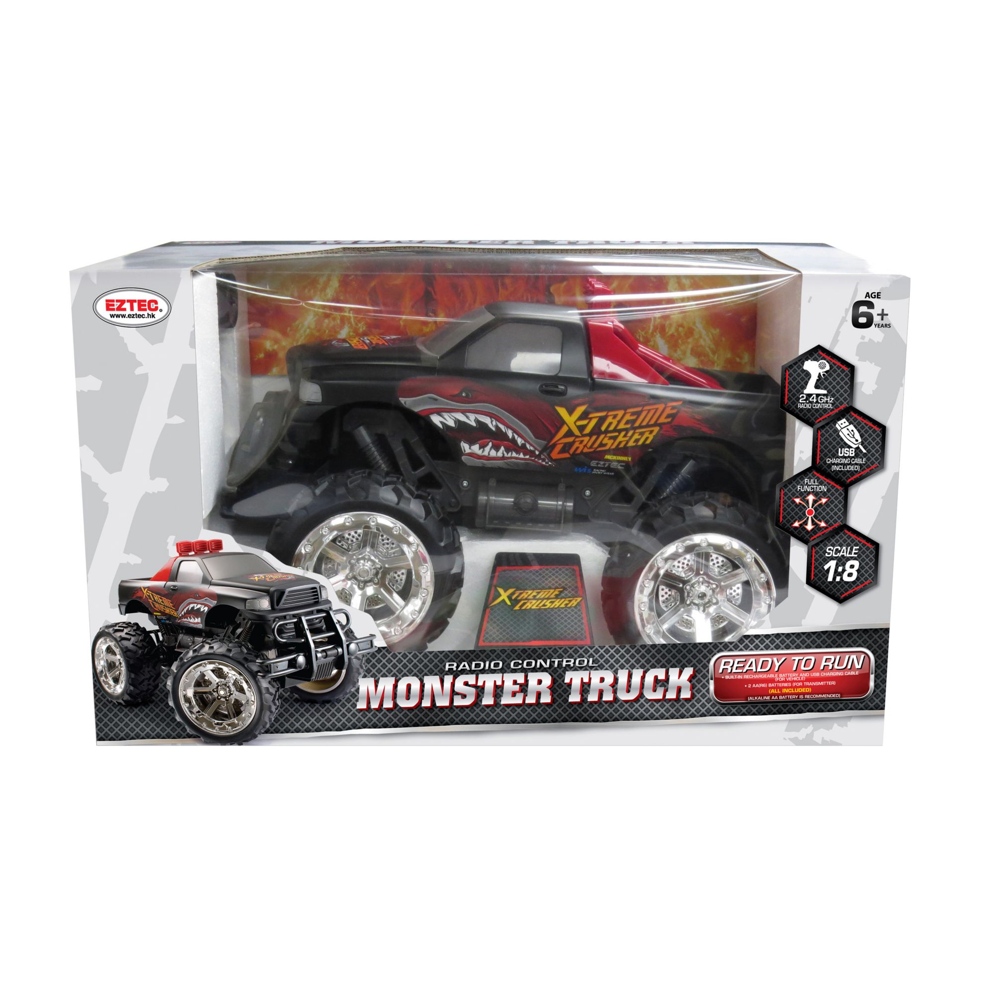 EZTEC Radio Control Monster Truck - Black