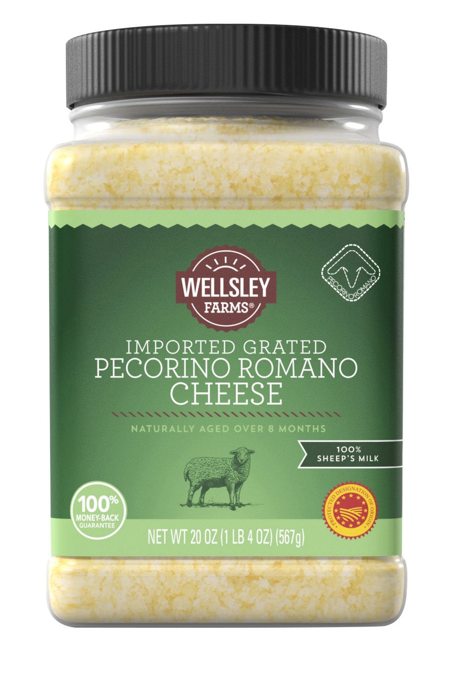 Wellsley Farms Grated Imported Pecorino Romano Cheese, 20 oz.