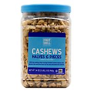 The Nutshell Food Co. Roasted, Lightly Salted Halves & Pieces Cashews, 34 oz.