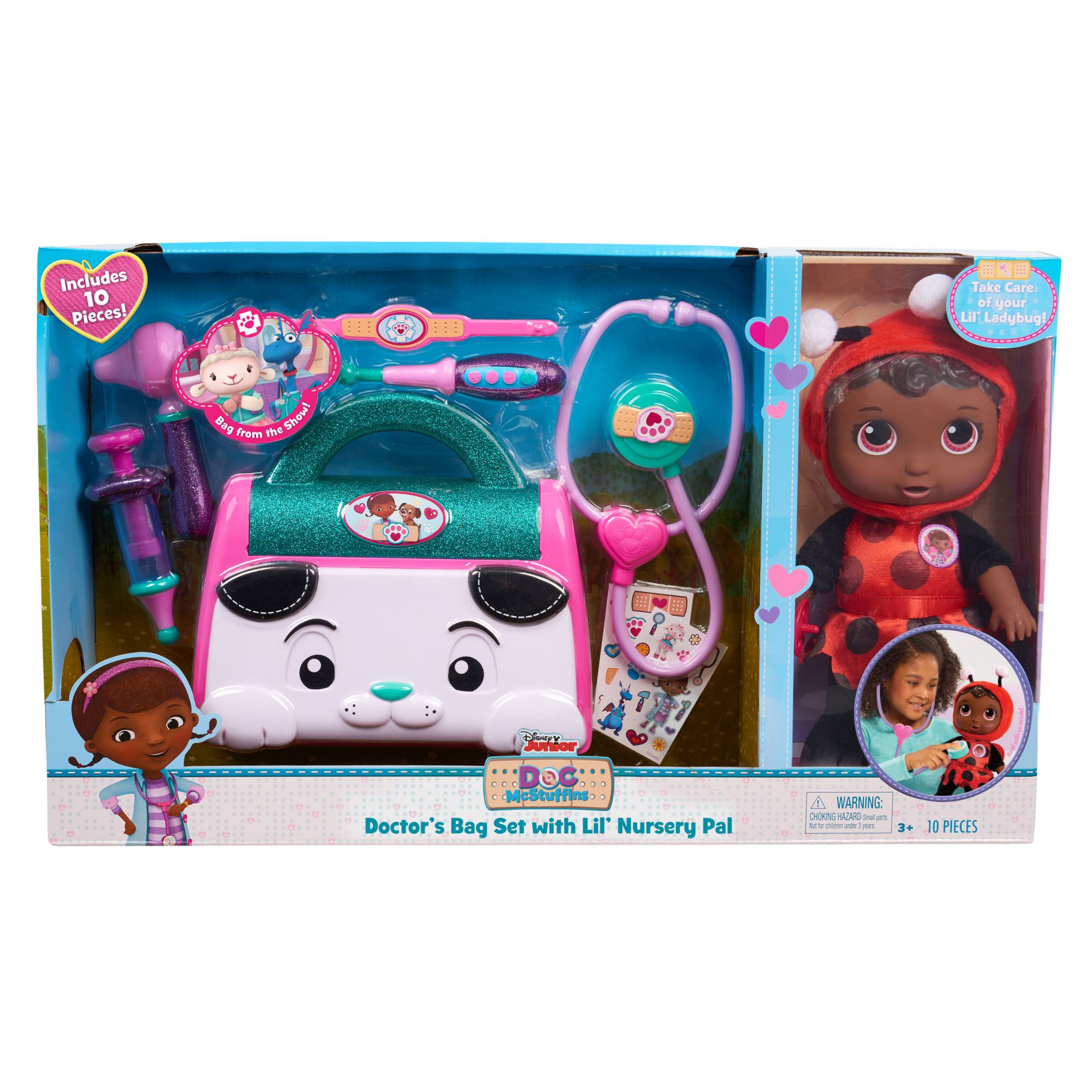 Disney Junior Doc McStuffins Lil' Nursery Pal and Toy Hospital Doctor's Bag Set - Ladybug