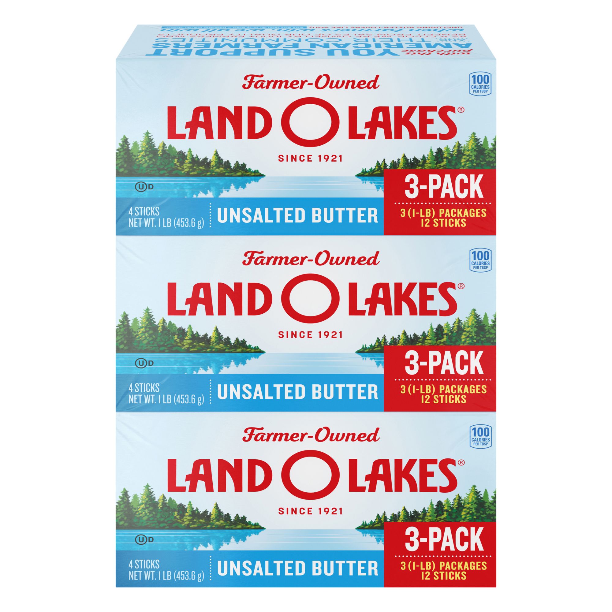 Land O Lakes Unsalted Butter, 3 pk./1 lb.