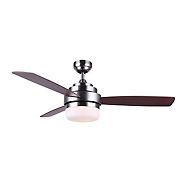 Black & Decker 52&quot; 3-Blade Ceiling Fan with Light Kit and Remote - Mahogany/Natural Wood