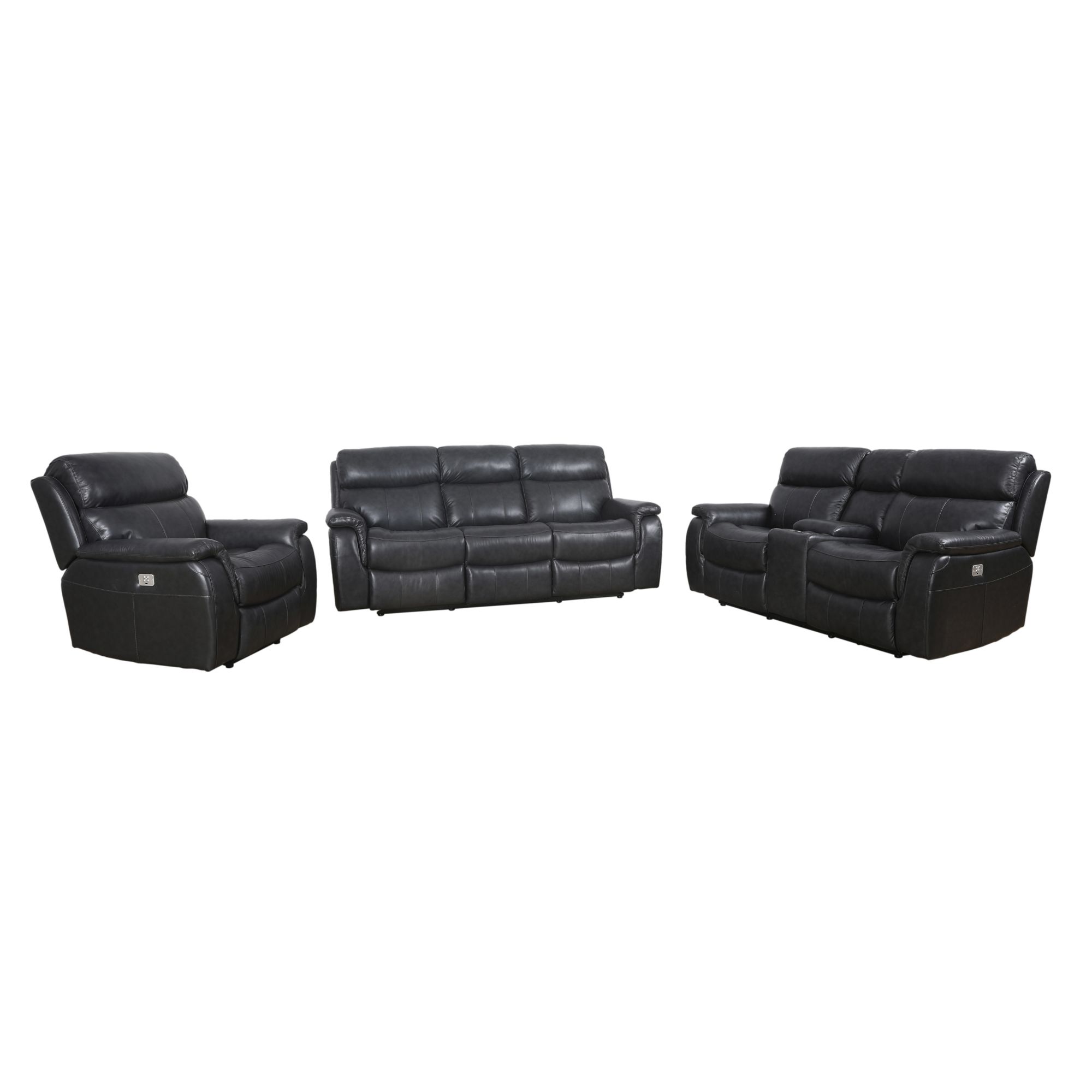 Henderson 3-piece Leather Power Reclining Set with Power Headrests