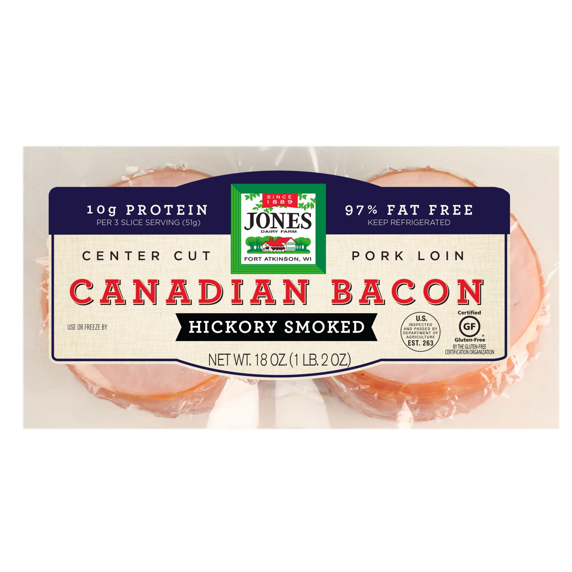 Jones Dairy Farm Canadian Bacon, 18 oz.