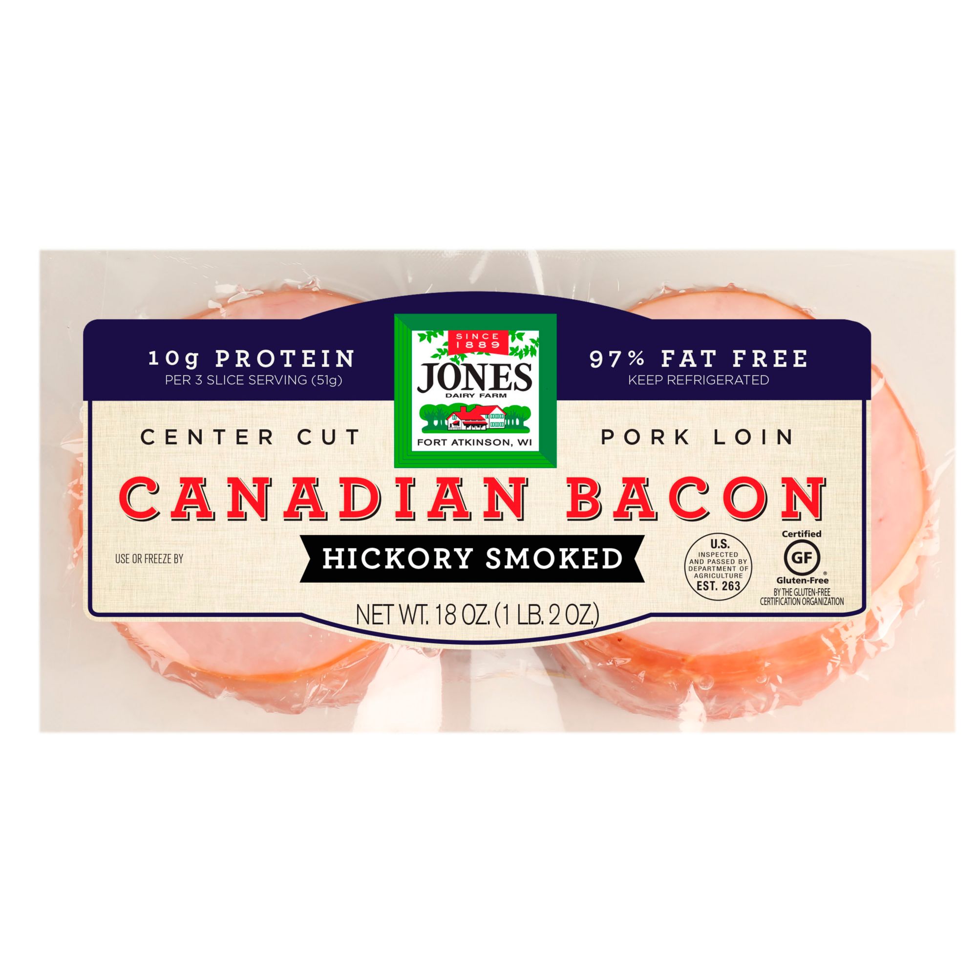 Jones Dairy Farm Canadian Bacon, 18 oz.