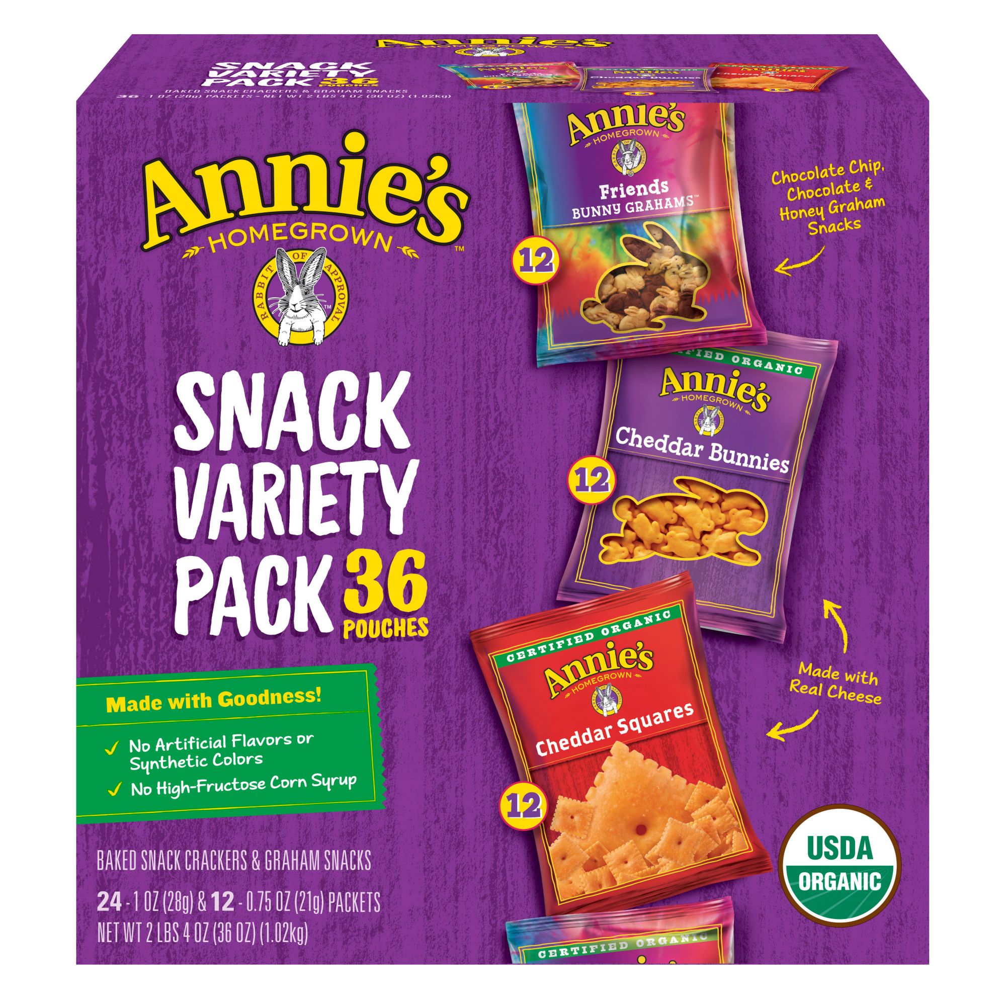 Annie's Organic Bunny Snack Pack, 36 pk.
