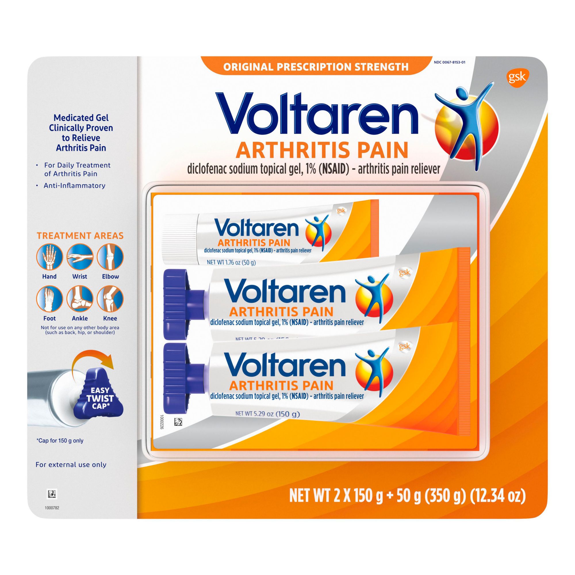 Voltaren Topical Arthritis Pain Relief Gel, 3pk