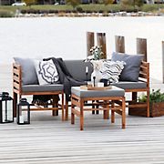 W. Trends 4-Pc. Patio Acacia Chat Set - Brown