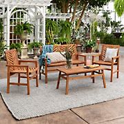 W. Trends 4-Pc. Patio Acacia Chat Set - Brown