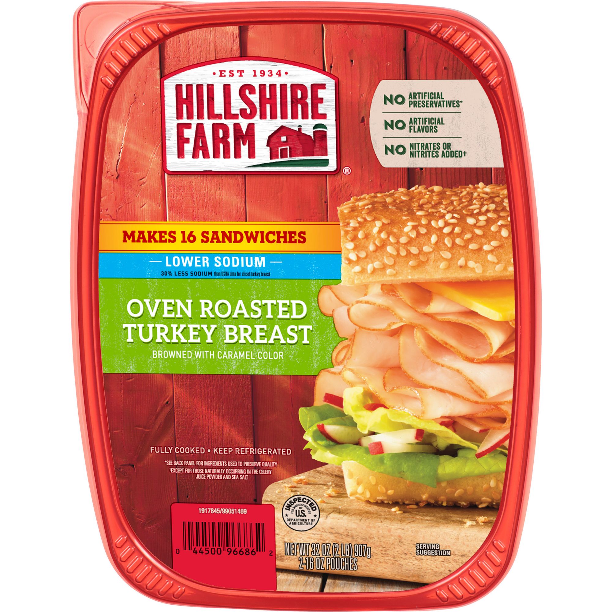 Hillshire Farm Ultra Thin Lower Sodium Oven Roasted Turkey Breast Sliced Lunchmeat, 32 oz.