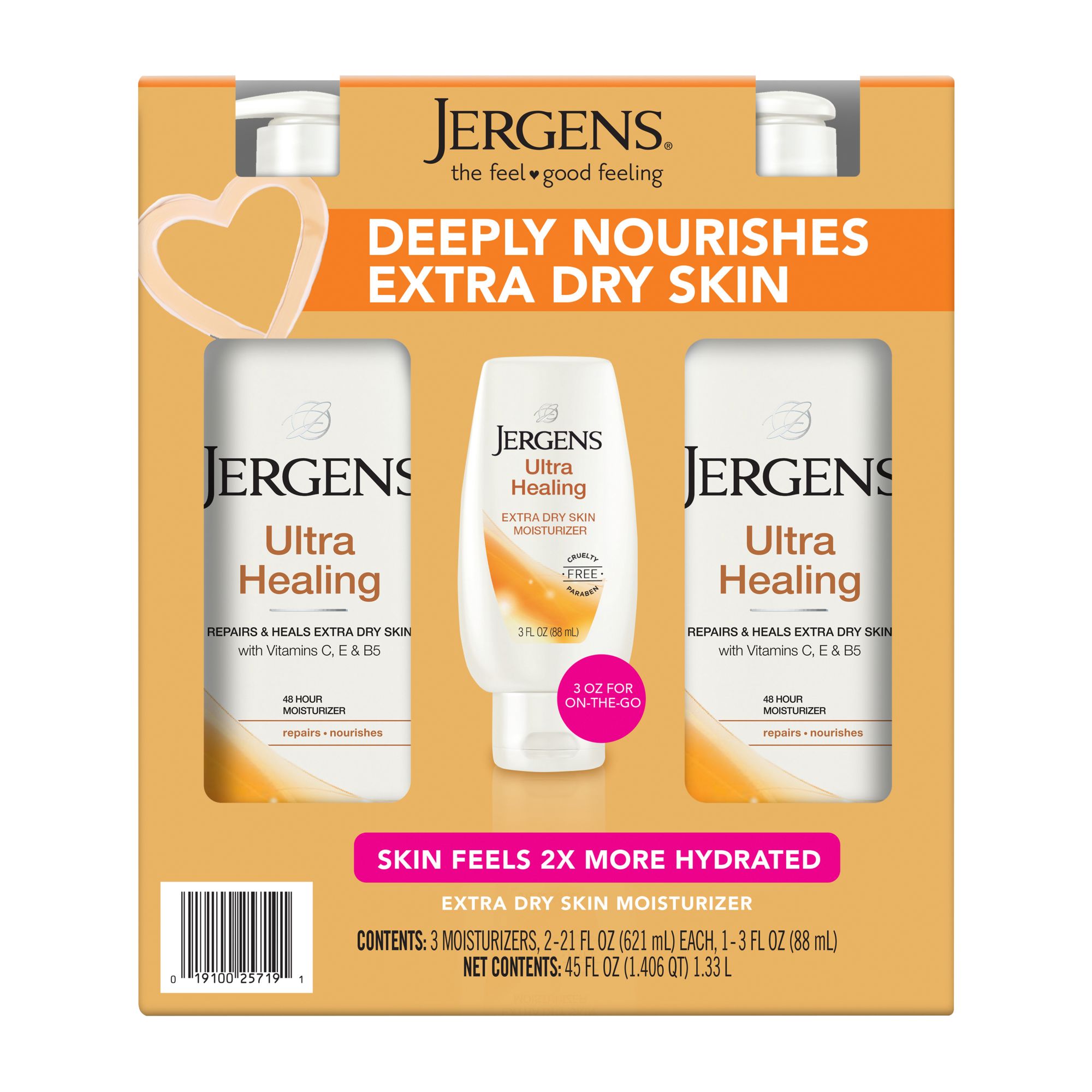 Jergens Ultra Healing Lotion with Bonus Bottle, 3 ct.