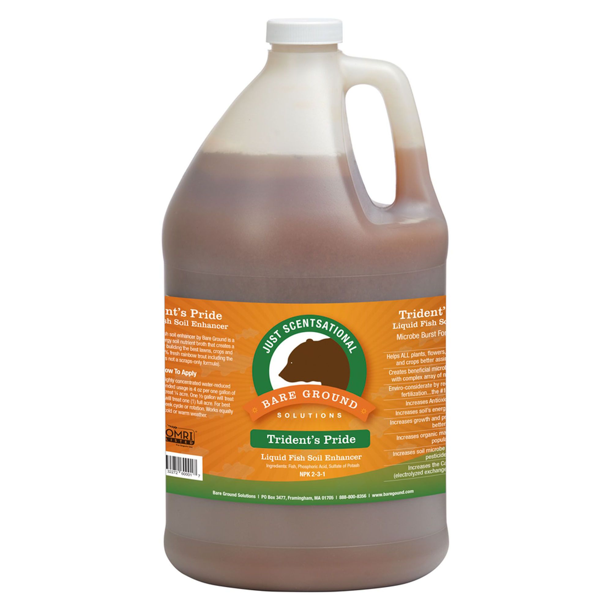 Just Scentsational Bare Ground Trident's Pride Liquid Fish Fertilizer, 1 gal.