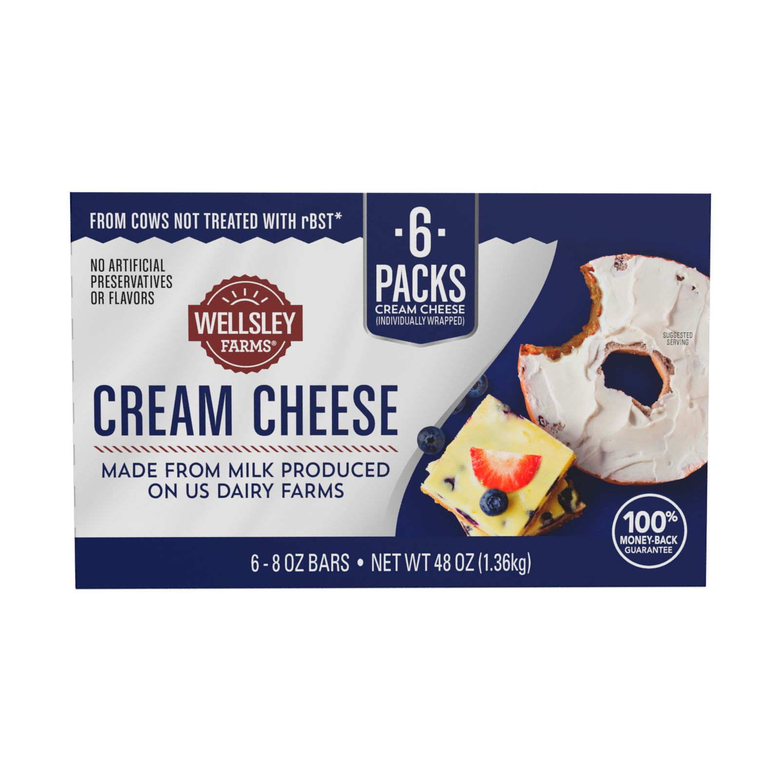 Wellsley Farms Cream Cheese Bar, 6 ct.