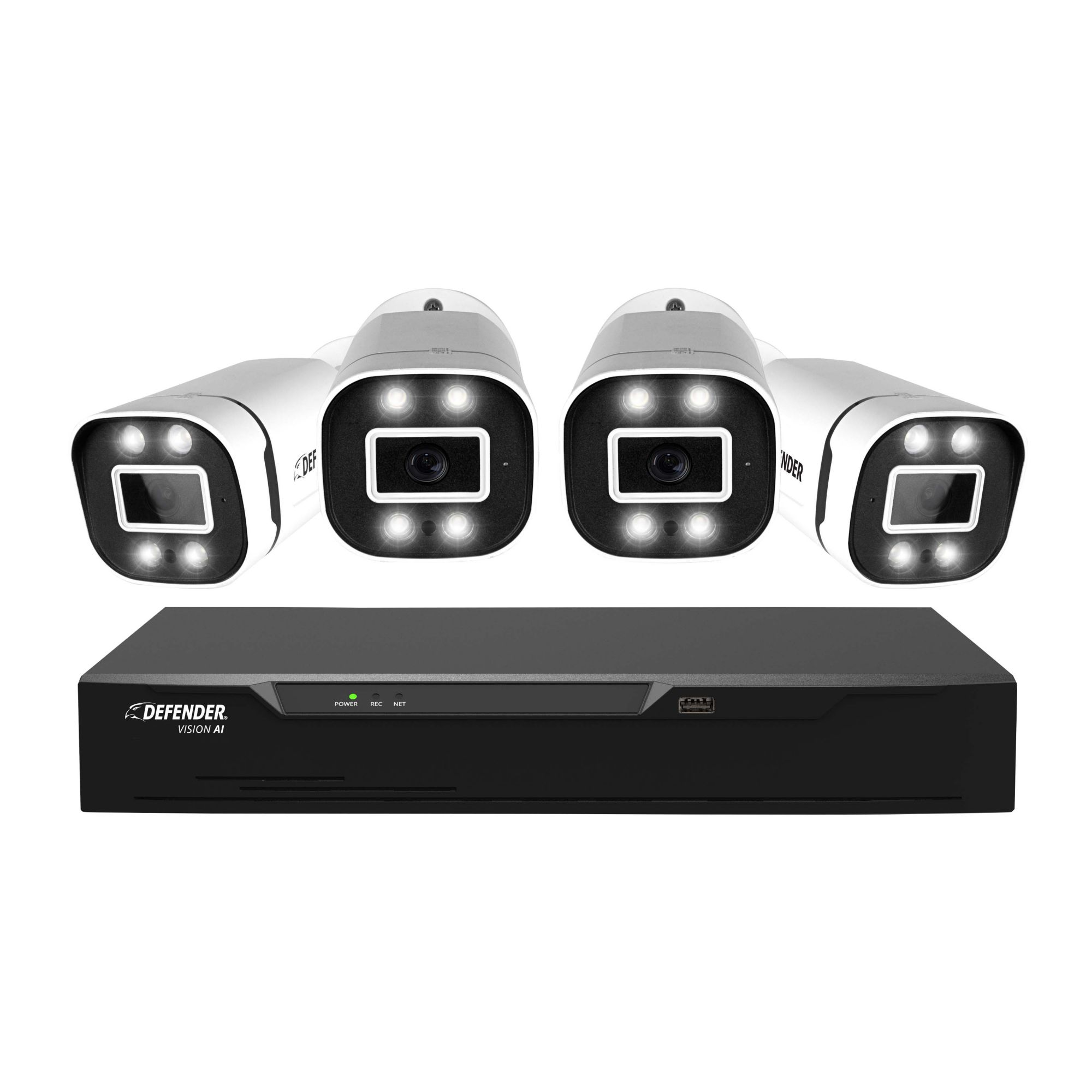 Defender Vision 4-Channel 4-Camera 4K Wired Security System with 1TB HDD DVR