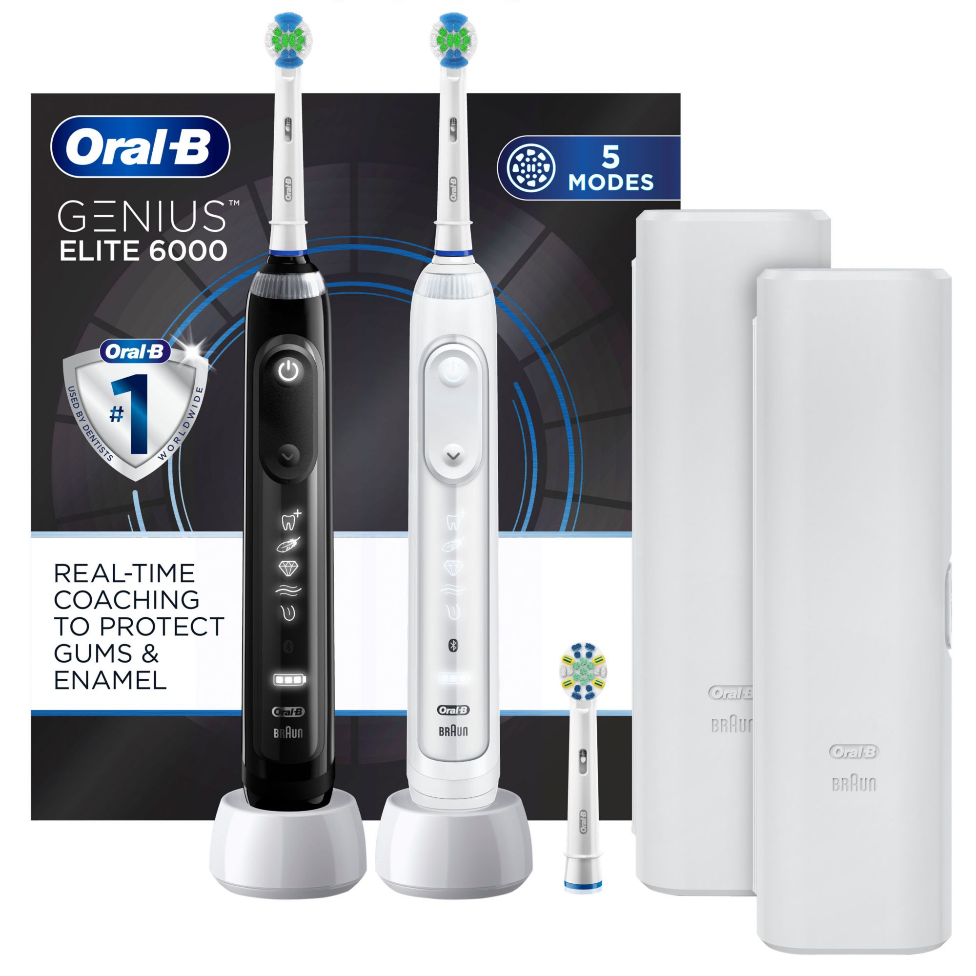 Oral-B Genius Elite 6000 Rechargeable Toothbrush, 2 pk.