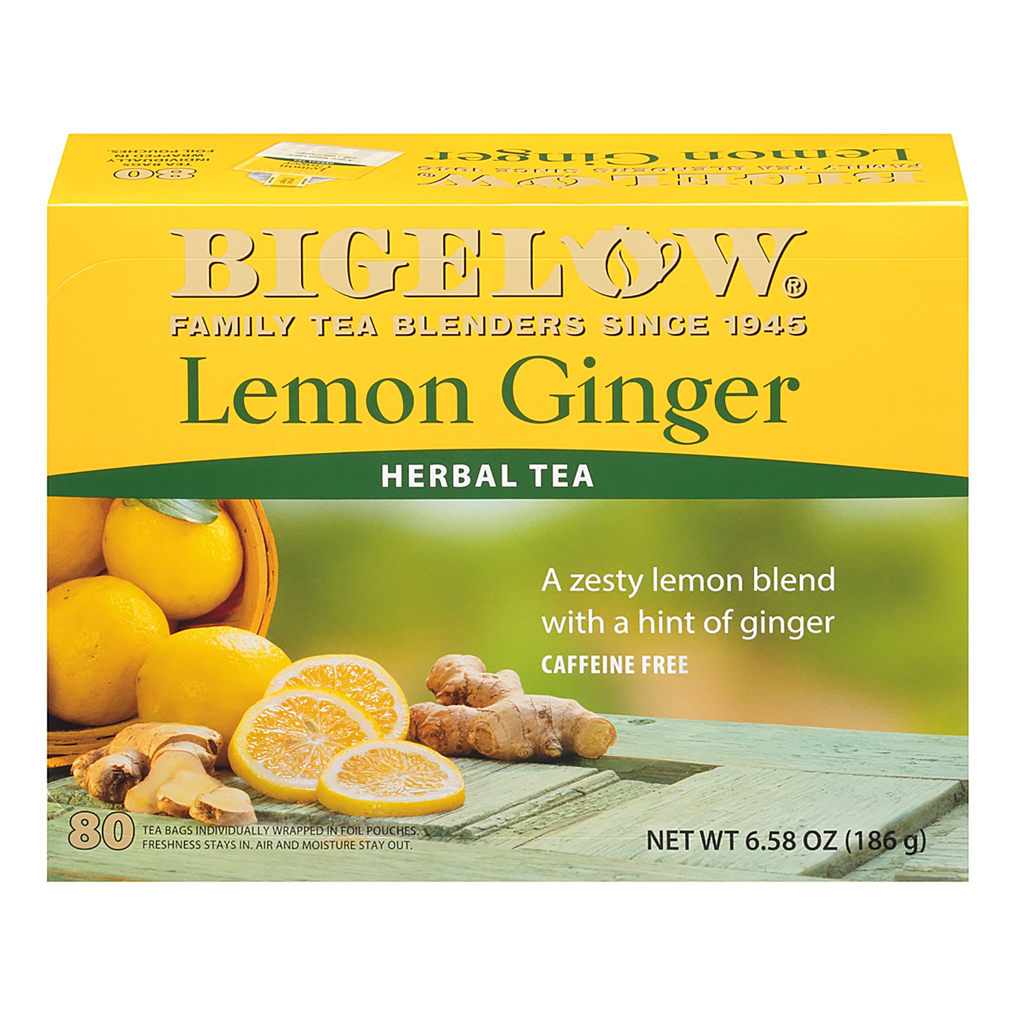 Bigelow Lemon Ginger Caffeine-Free Herbal Tea, 80 ct.