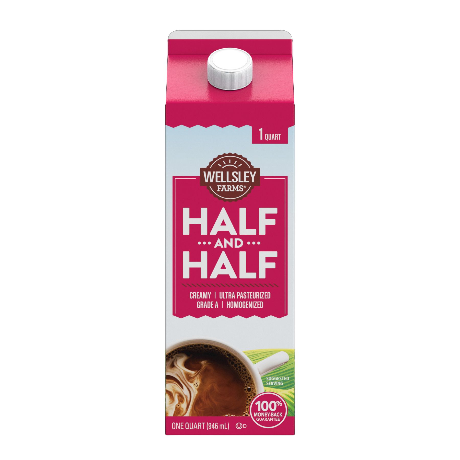 Wellsley Farms Half And Half, 32 oz.