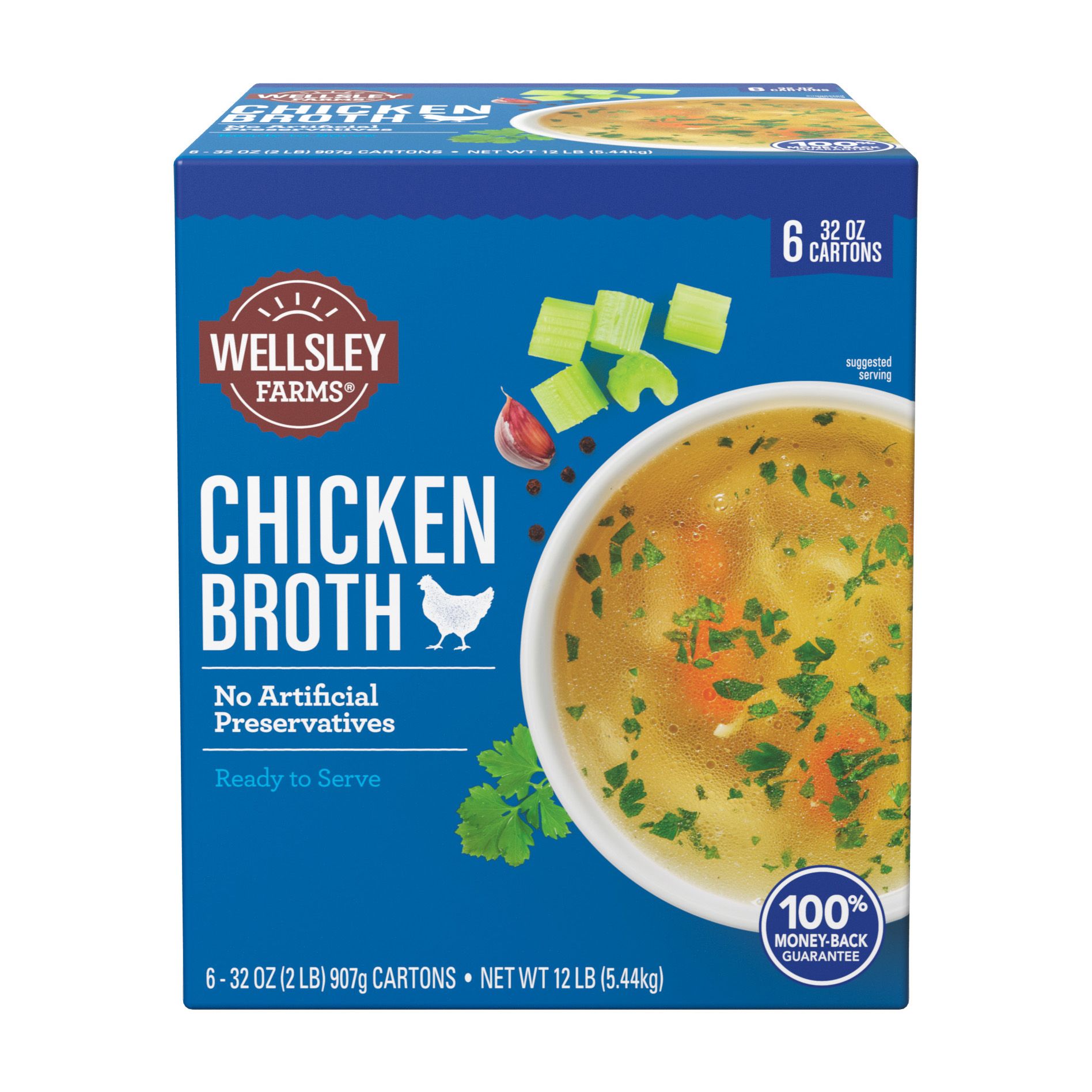 Wellsley Farms Chicken Broth Cartons, 6 ct./32 oz.