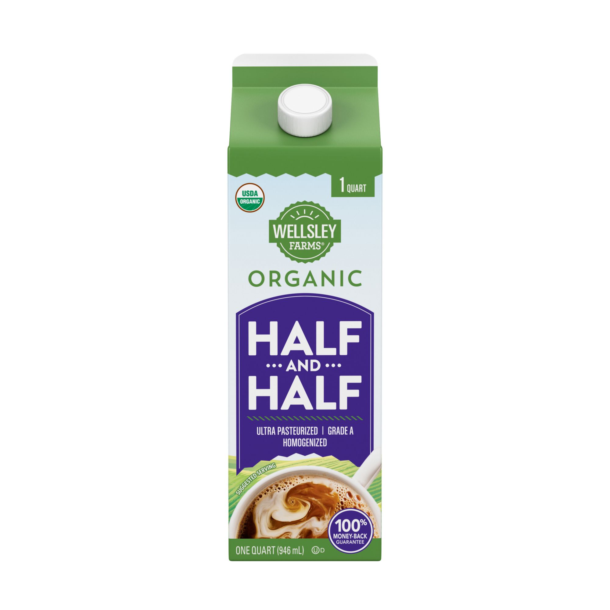 Wellsley Farms Organic Half And Half, 32 oz.