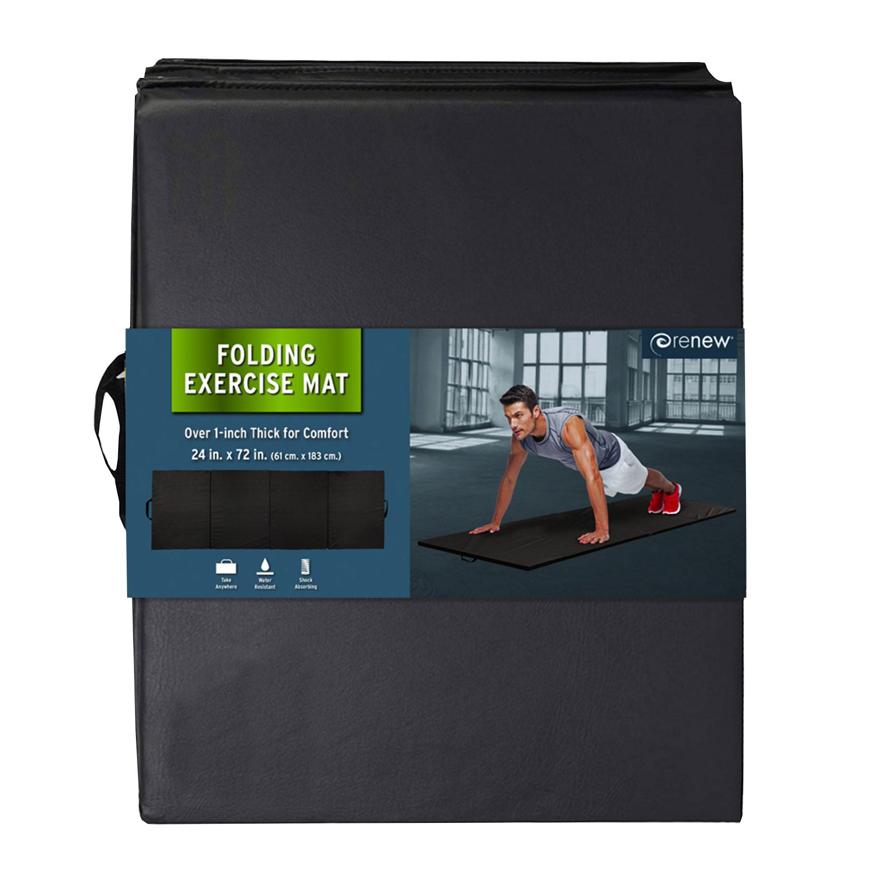 ZENOVA 3'x6'x2 Folding Tumble Exercise Mat Gymnastics Mat Ab Stretching Yoga  Mat for Home Gym, Blue 