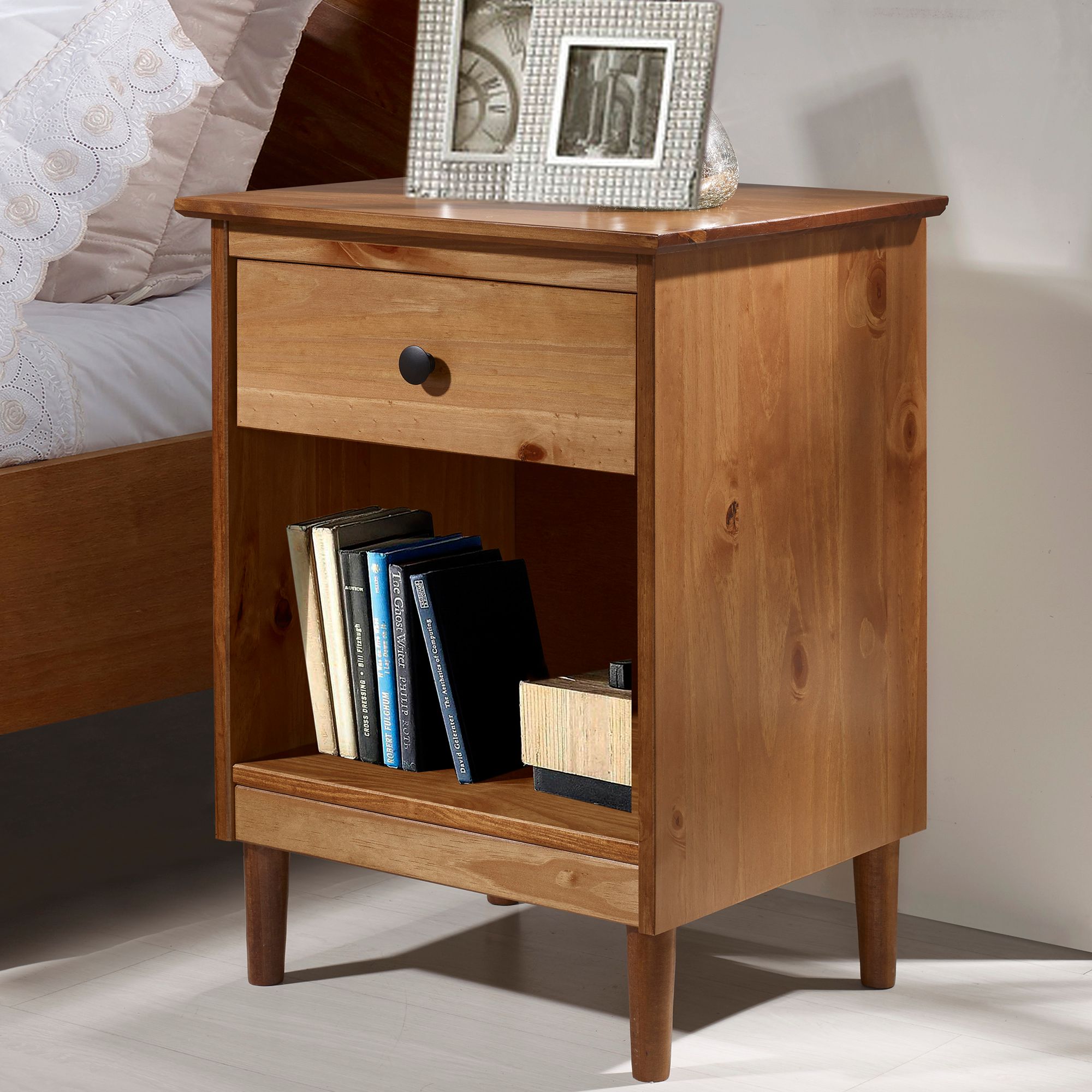 W. Trends Modern 1 Drawer Nightstand - Caramel