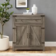 W. Trends 30&quot; Farmhouse Barn Door Accent Cabinet - Gray Wash