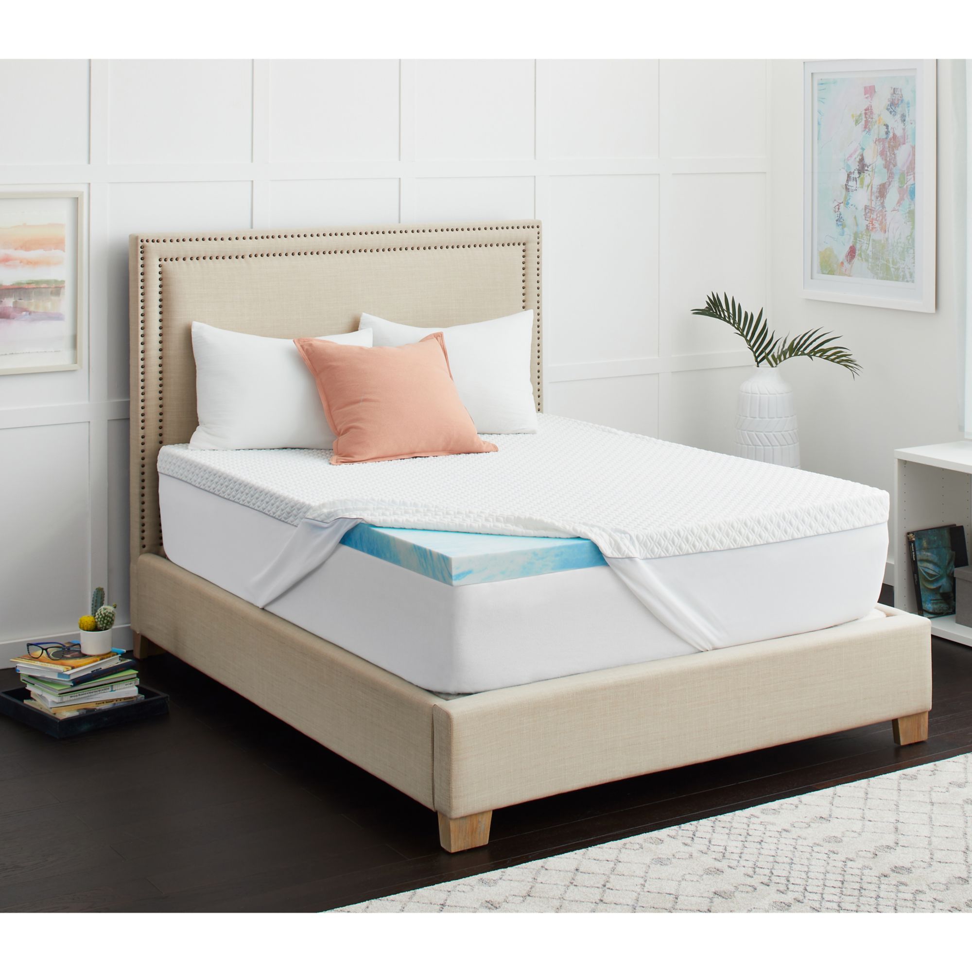 Sealy 3 Sealychill Gel Memory Foam Queen Size Mattress Topper With Cover Bjs Wholesale Club