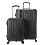Kenneth Cole Reaction 20&quot; and 28&quot; ABS Expandable 4-Wheel Two Piece Luggage Set, Black