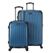 Kenneth Cole Reaction 20&quot; and 28&quot; ABS Expandable 4-Wheel Two Piece Luggage Set- Ice Blue