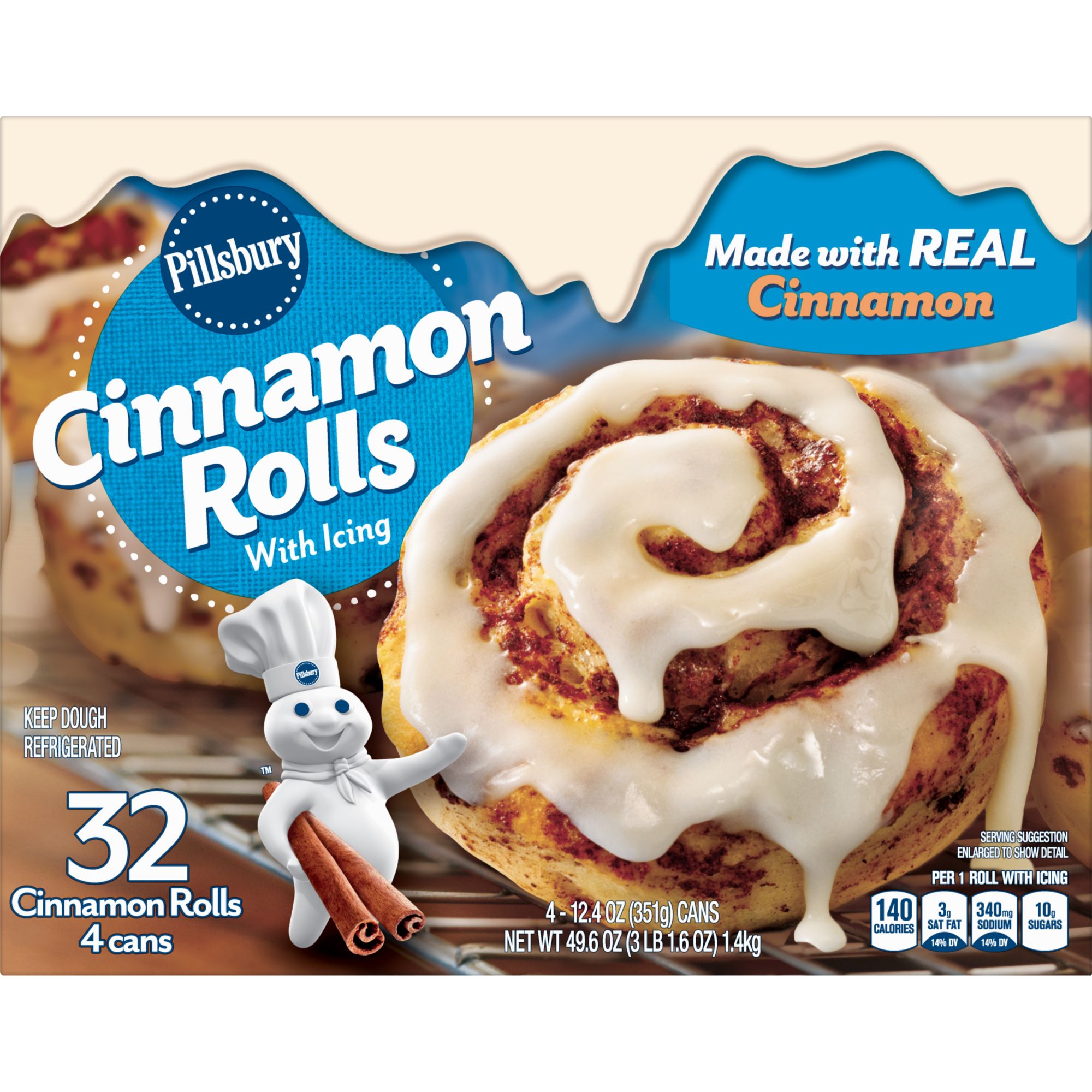 Pillsbury Flaky Supreme Cinnamon Rolls, 4 pk./12.4 oz.