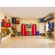NewAge Products Bold Series 9 Piece Garage Cabinet Set - Red