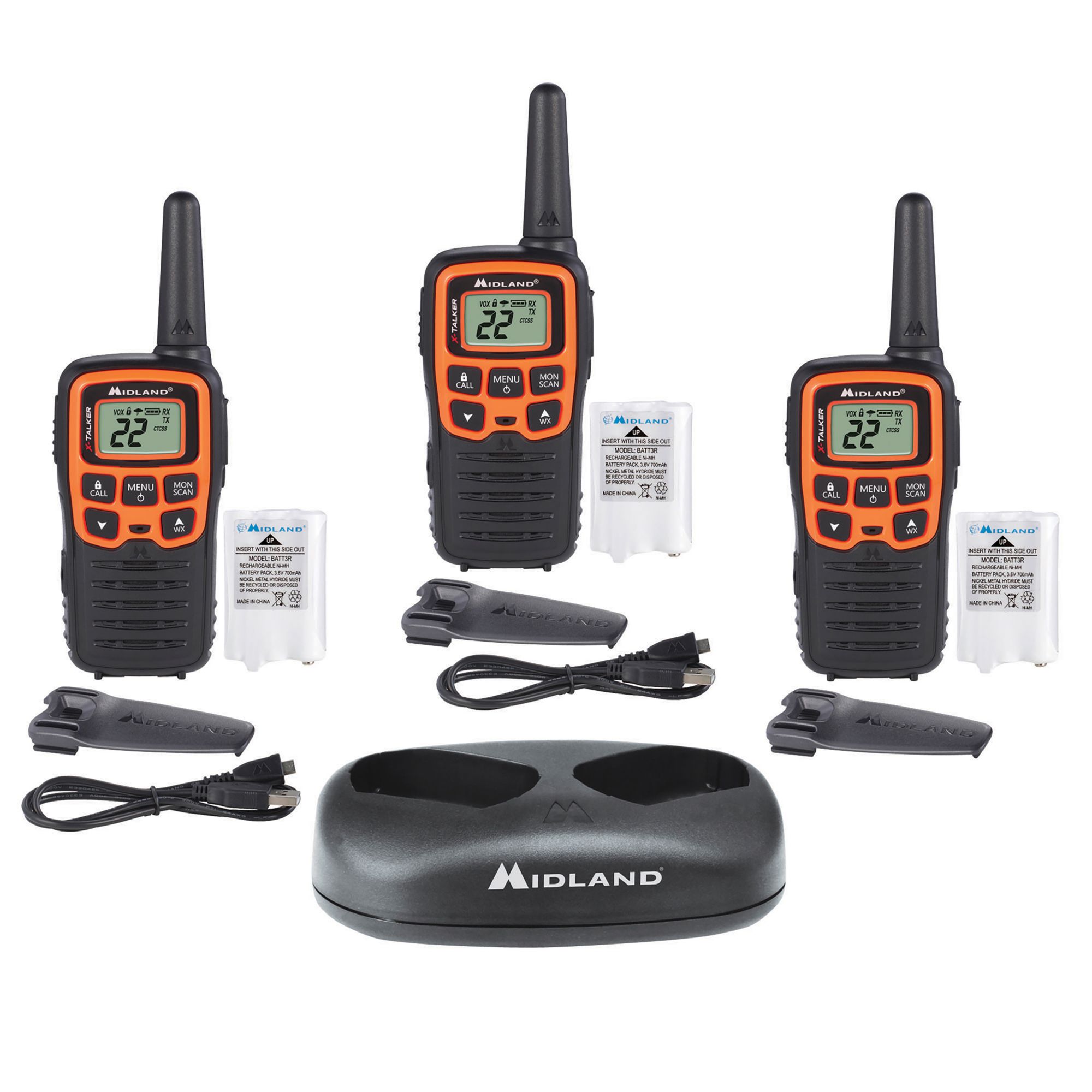 Midland T51X3VP3 X-TALKER Two Way Radios, 3 pk.