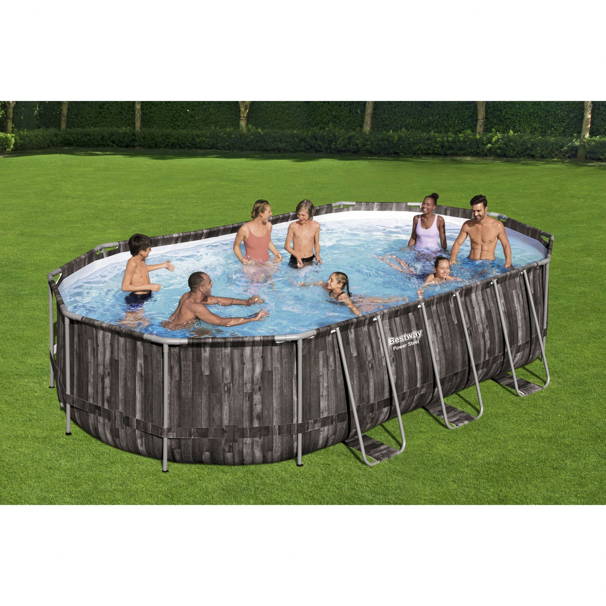 Best Way x Fast Set BJ\'s Pool Diam. 15\' Wholesale Club Paradise Palms Set 33\