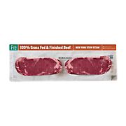 Pre Brands 100% Grass-Fed and Finished New York Strip Steaks - Two Pack, 1.18-1.35 lbs.