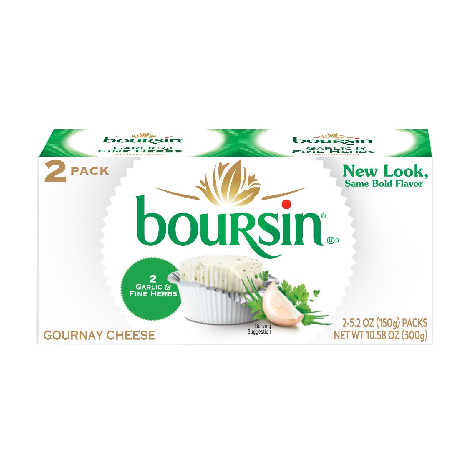 Boursin Garlic and Fine Herbs Gournay Cheese, 2 pk./5.2 oz.