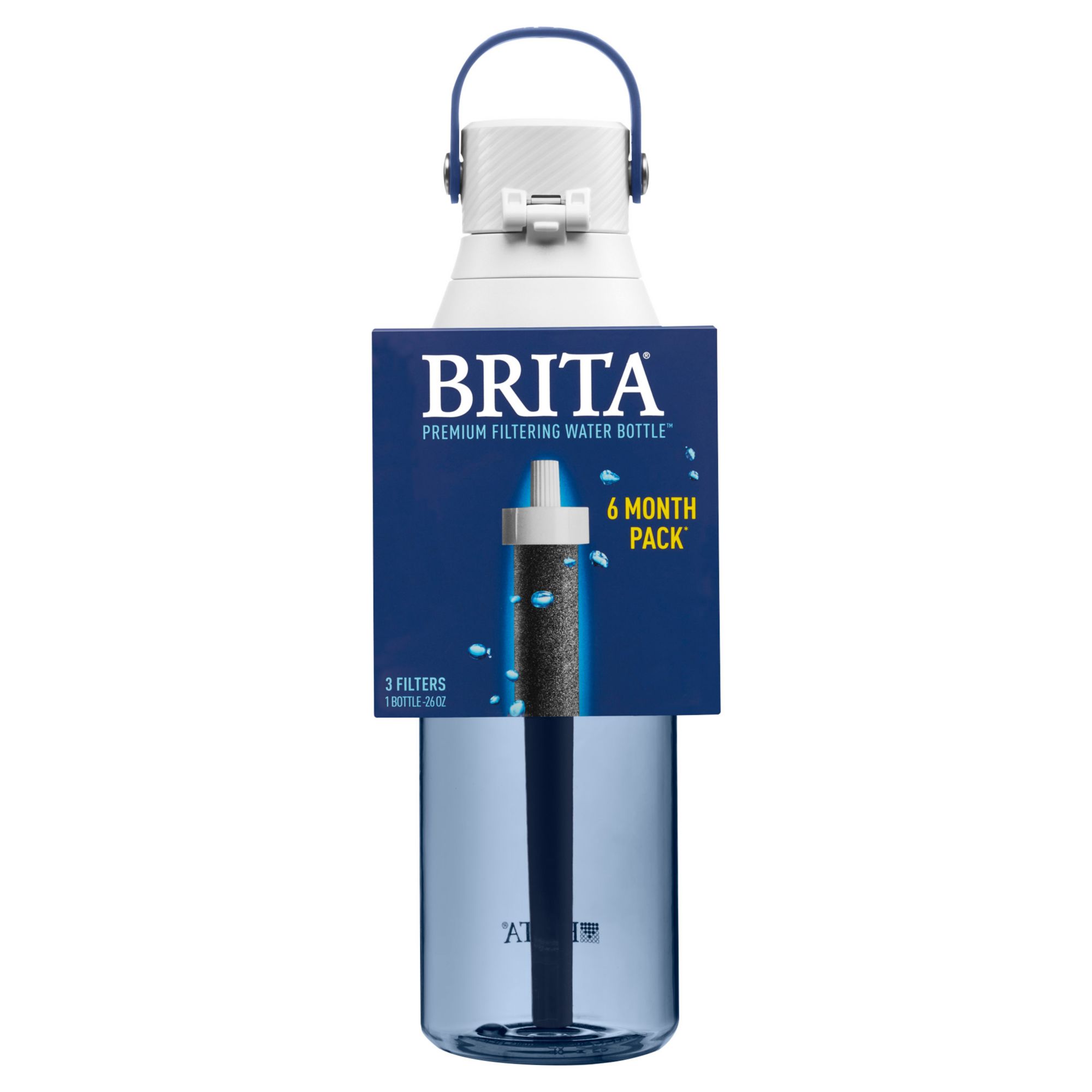 Brita Premium Filtered Water Bottle with 3 Pack Filters - 26 Ounce