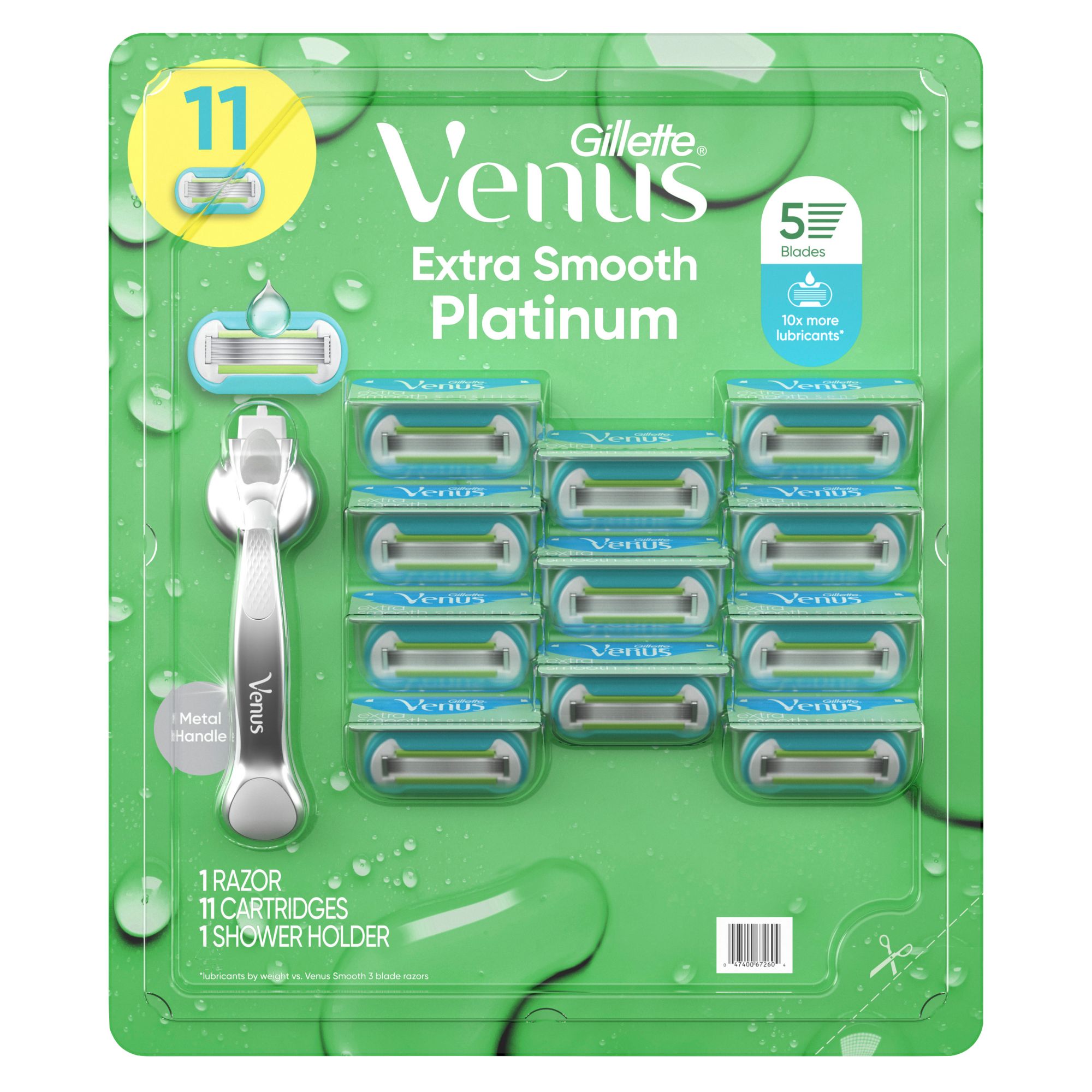 Gillette Venus Platinum Extra Smooth Women's Razor with 11 Refills