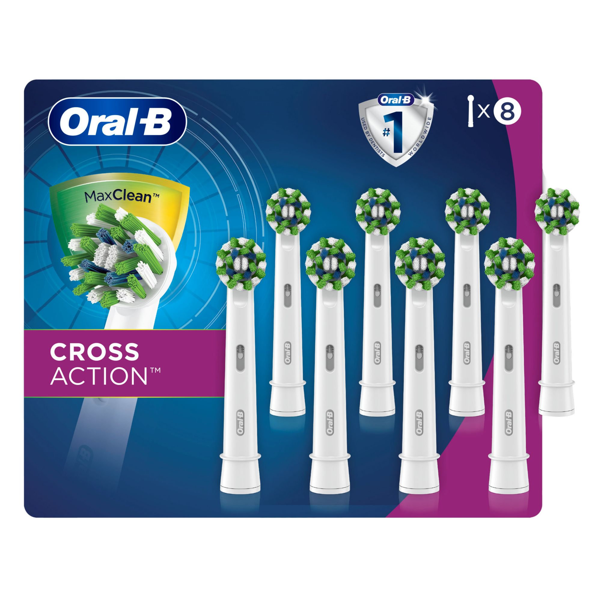 Oral-B CrossAction Electric Toothbrush Replacement Brush Heads, 8 ct.