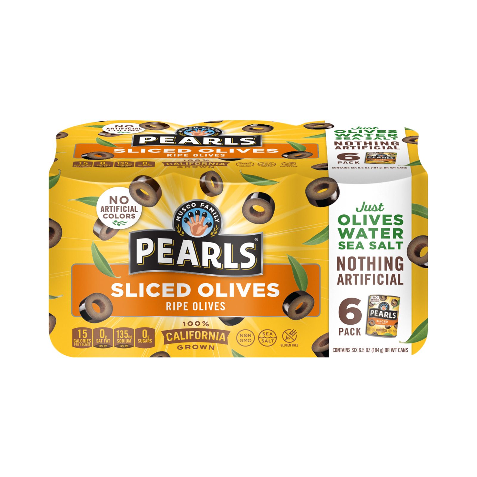 Musco Black Pearl Sliced Olives, 6 ct./6.5 oz.