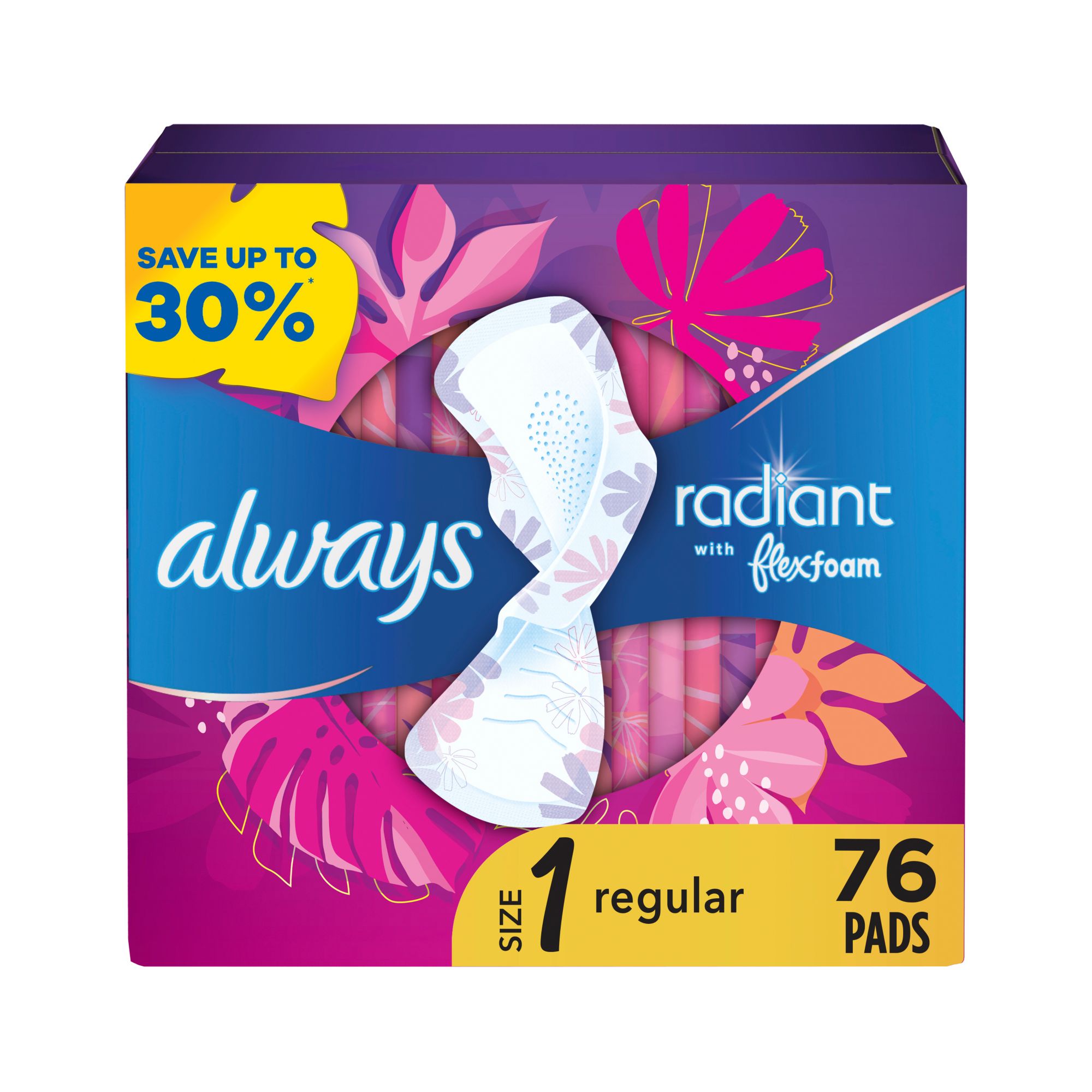 Always InFinity FlexFoam Pads With Wings Overnight Absorbency Size 4  Unscented, 13 count - Pay Less Super Markets