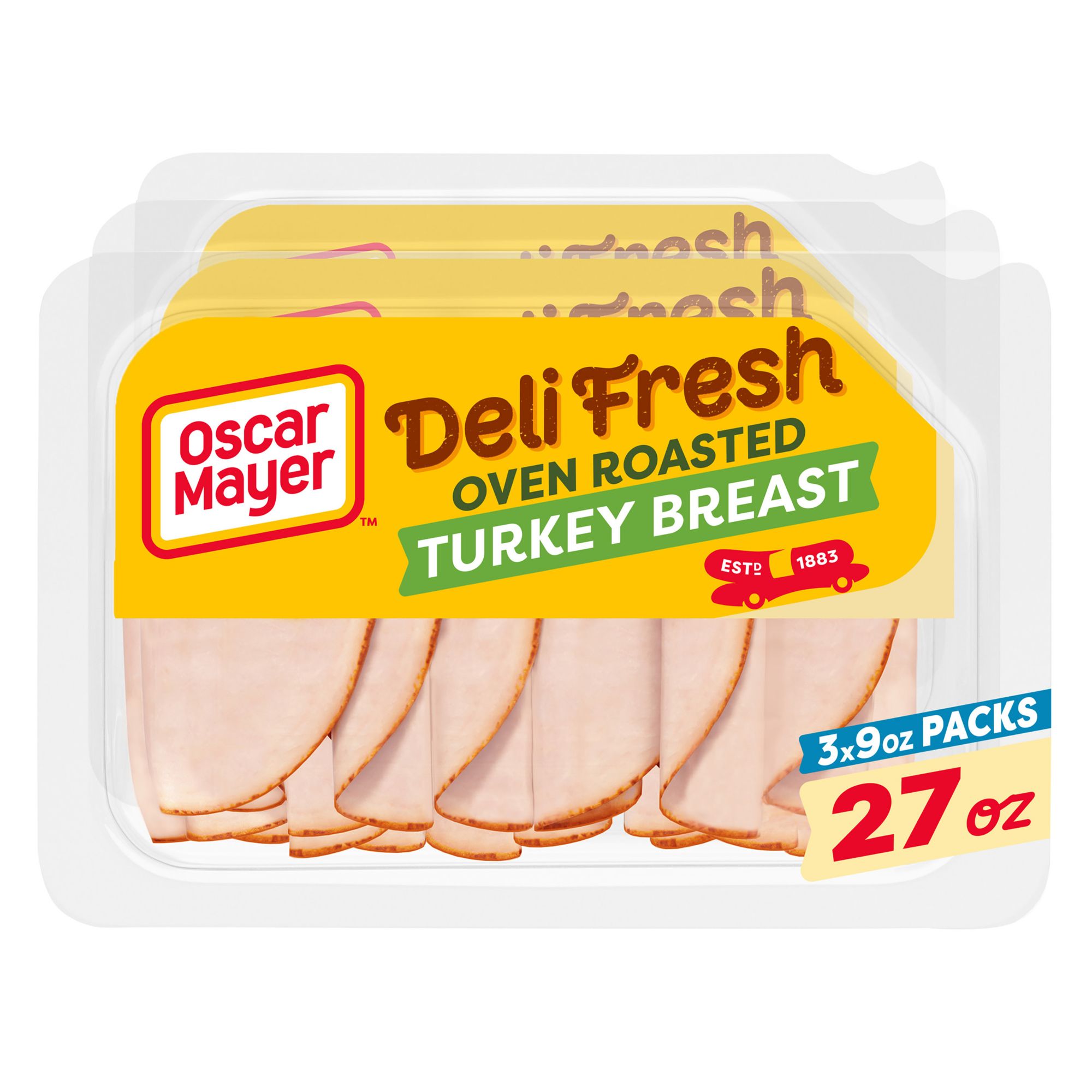 Oscar Mayer Deli Fresh Oven Roasted Turkey Breast Sliced Lunch Meat, 3 pk./9 oz.