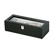 Mele and Co. Tate Glass Top Wooden Watch Box - Java Finish