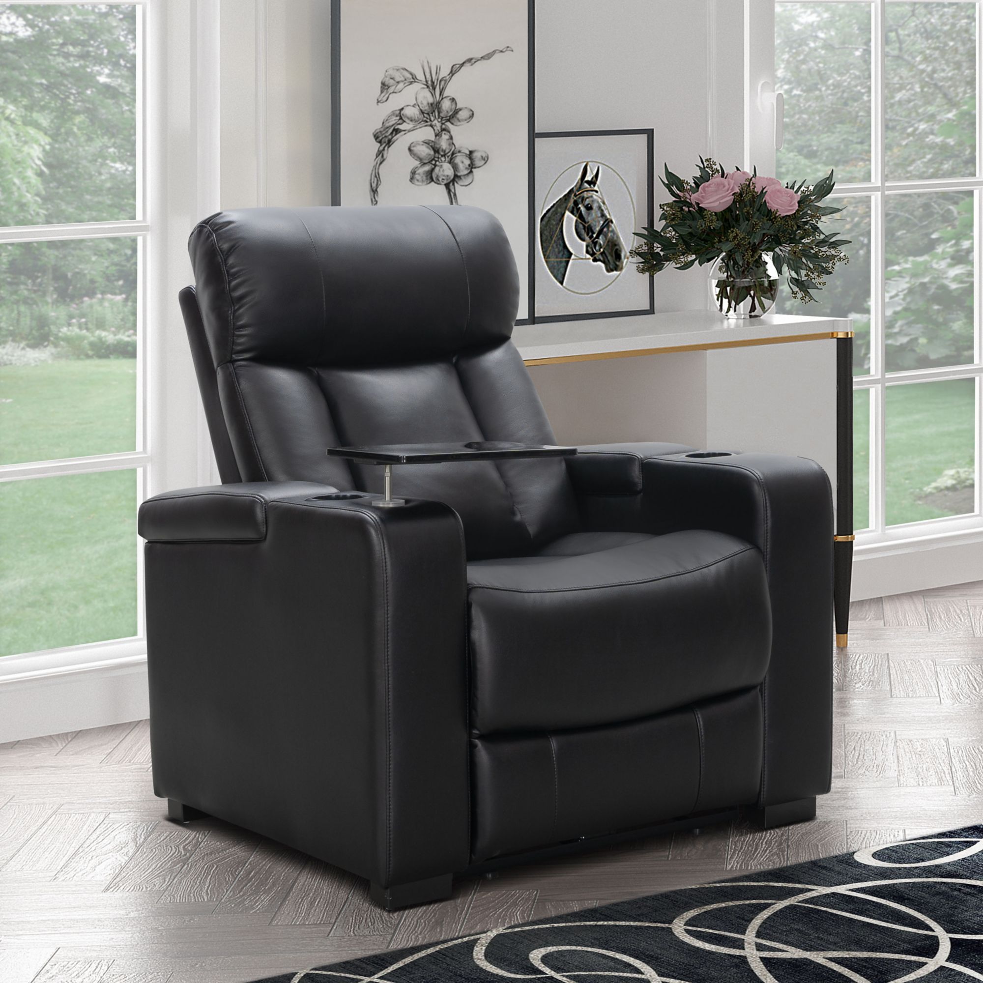 Abbyson Home Lawson Theater Power Recliner - Black