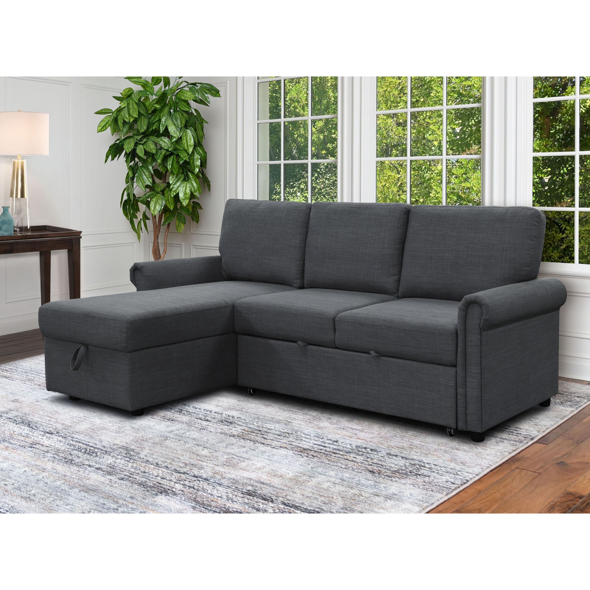 Abbyson Living Hanson Sofa Bed Sectional - Charcoal - BJs WholeSale Club