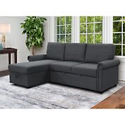 Abbyson Living Hanson Sofa Bed Sectional - Charcoal